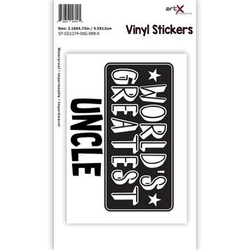 World Greatest UNCLE : Gift Sticker Family Christmas Birthday