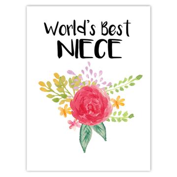World’s Best Niece : Gift Sticker Family Cute Flower Christmas Birthday