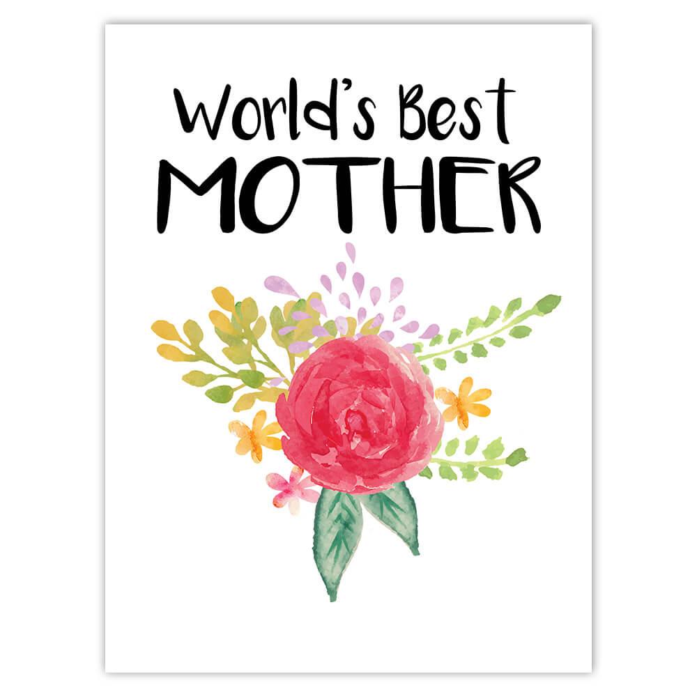 Gift Sticker : World’s Best Mother Family Cute Flower Christmas Birthday