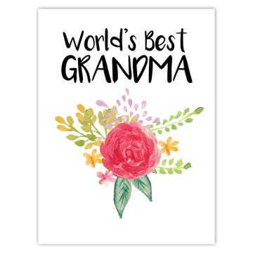 World’s Best Grandma : Gift Sticker Family Cute Flower Christmas Birthday