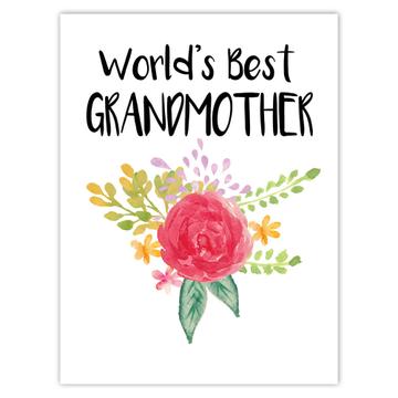 World’s Best Grandmother : Gift Sticker Family Cute Flower Christmas Birthday