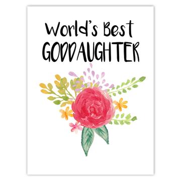 World’s Best Goddaughter : Gift Sticker Family Cute Flower Christmas Birthday