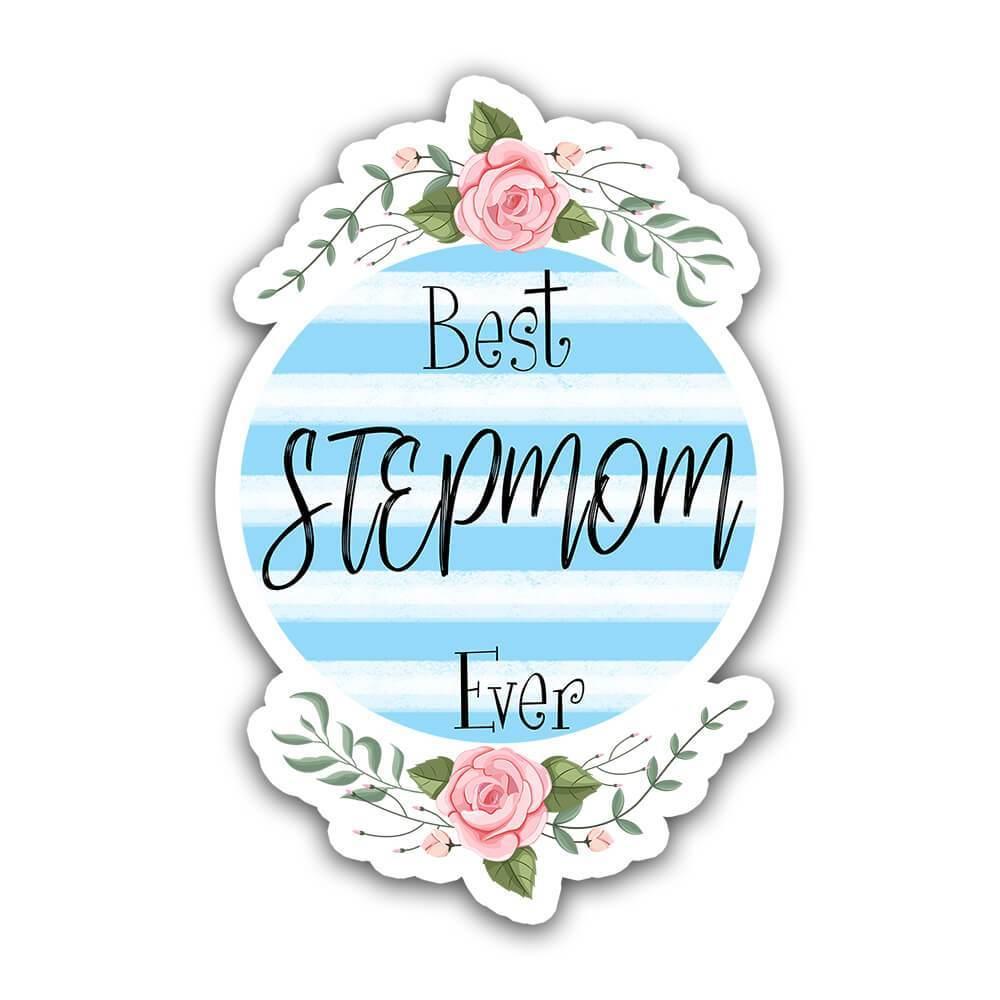 Gift Sticker : Best Stepmom Ever Flowers Floral Stripes Vintage Pastel |  eBay