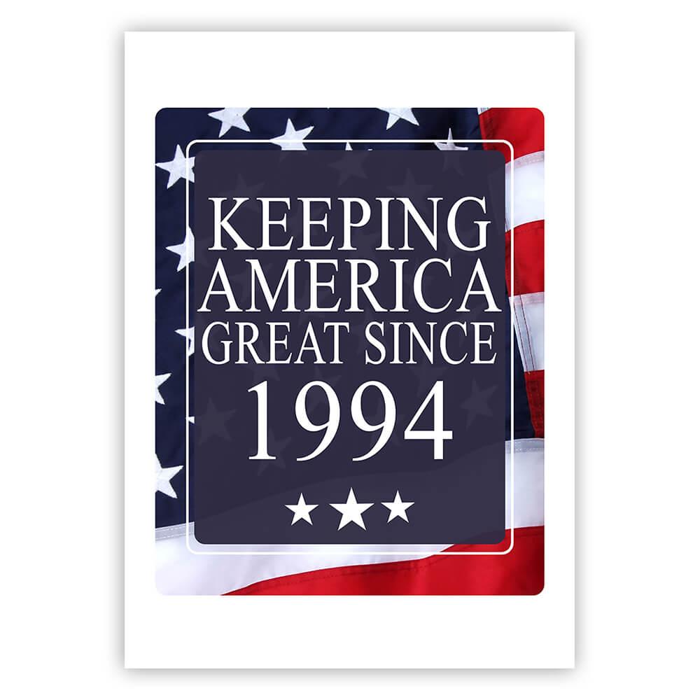 America Great 1994 Birthday : Gift Sticker Keeping Classic Flag Patriotic Age USA