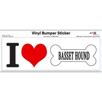 I Love Basset Hound : Gift Sticker Pet Bone Cute Dog Mom Dog Dad