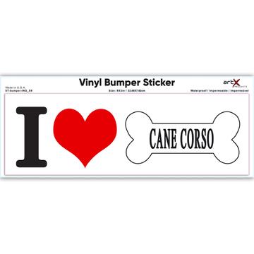 I Love Cane Corso : Gift Sticker Pet Bone Cute Dog Mom Dog Dad