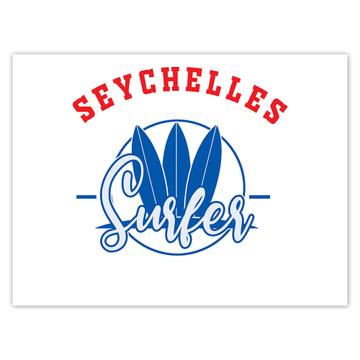 Seychelles Surfer  : Gift Sticker Tropical Beach Travel Vacation Surfing