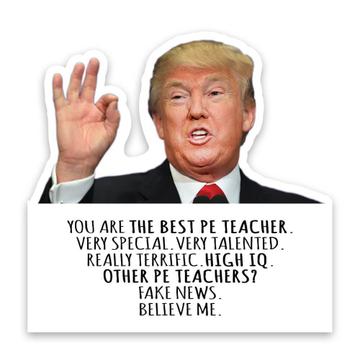 PE TEACHER Funny Trump : Gift Sticker Best PE TEACHER Birthday Christmas Jobs