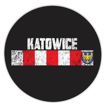 Katowice Coat of Arms: Polish Gift Sticker Poland Crest Retro Flag Expat Vintage
