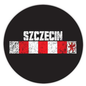 Szczecin Coat of Arms: Polish Gift Sticker Poland Crest Retro Flag Expat Vintage