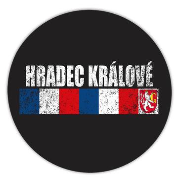 Hradec Kralove Czech Republic : Gift Sticker Distressed Retro Expat Vintage Flag Geometric