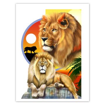 Lion  : Gift Sticker Wild Animals Wildlife Fauna Safari Endangered Species