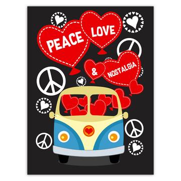 Heart Kombi Camper Van Bay : Gift Sticker Valentines Day Love Peace Nostalgia