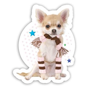Chihuahua Polka Dots : Gift Sticker Cute Sweet Pet Animal Dog Patchwork Winter Puppy