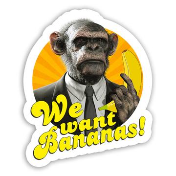 Funny Monkey Suit Banana : Gift Sticker Animal Ape Chimp Humor