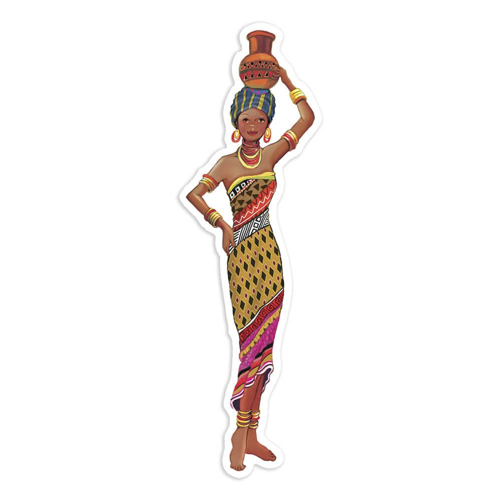 Gift Sticker : African Woman Portrait Ethnic Art Black Culture Ethno Design