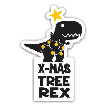 Christmas Tree Rex Funny Dinosaur Tyrannosaurus : Gift Sticker New Year Humor Poster