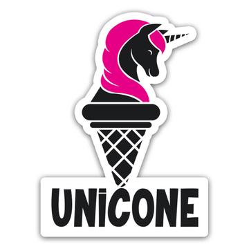 Unicone Unicorn Funny Art Print For Best Friend : Gift Sticker Magical Sweet Cute Decor