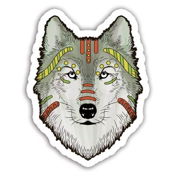 Wolf Colorful Tribal : Gift Sticker Wild Animals Wildlife Fauna Safari Species Nature