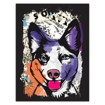 Siberian Husky Collage : Gift Sticker Urban Artistic Art Patchwork Pencil Sketch Dog Dogs