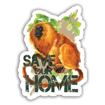 Golden Lion Tamarin Nature Eco Ecology : Gift Sticker Wild Animals Wildlife Fauna Safari Endangered Species Ecological