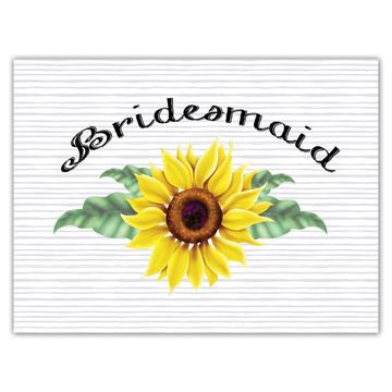 Sunflower Bridesmaid : Gift Sticker Flower Floral Yellow Decor
