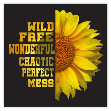 Sunflower Wild Free Perfect : Gift Sticker Flower Floral Yellow Decor Mess