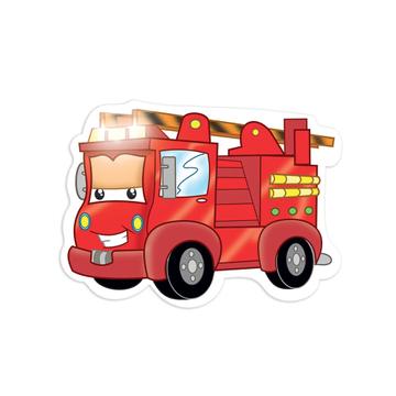 Personalized Fire Truck : Gift Sticker Firefighter Baby Fireman Kids Firemen
