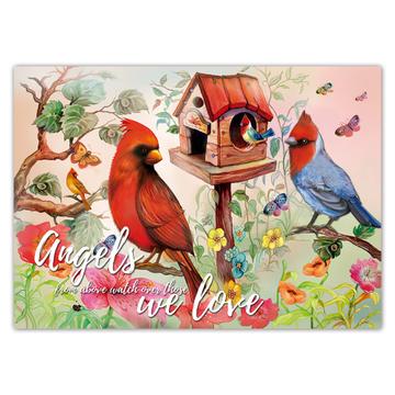 Cardinal Colorful House : Gift Sticker Bird Grieving Lost Loved One Grief Healing Rememberance