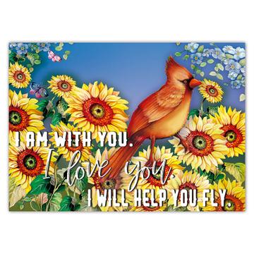 Cardinal Sunflowers : Gift Sticker Bird Grieving Lost Loved One Grief Healing Rememberance