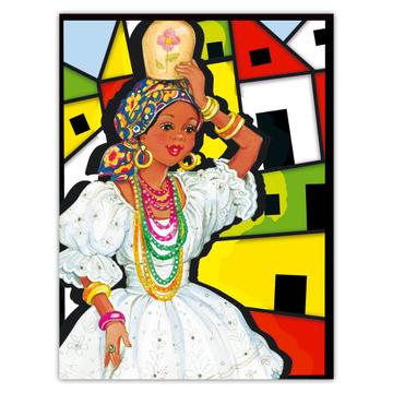 African Woman Baiana Colorful : Gift Sticker Brazil Brazilian Folk Culture Bahia Salvador