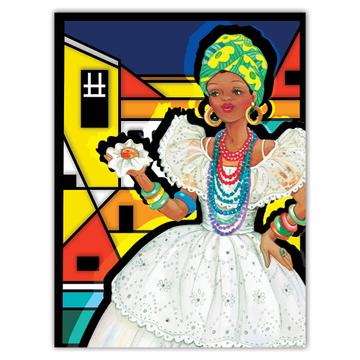 African Woman Baiana Typical Food : Gift Sticker Brazil Brazilian Folk Culture Bahia Salvador