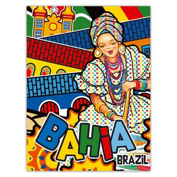 African Woman Baiana Brazil Colorful : Gift Sticker Brasil Brazilian Folk Culture Bahia Salvador
