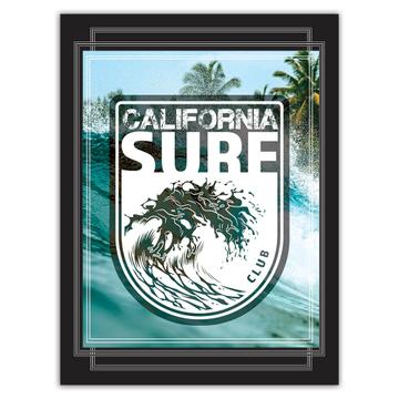 California Surf Club : Gift Sticker Surfer Surfing Action Water Sport Surfboard Holidays
