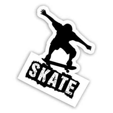 Skater Silhouette Skate : Gift Sticker Skating Skateboarding Action Sport For Teenager