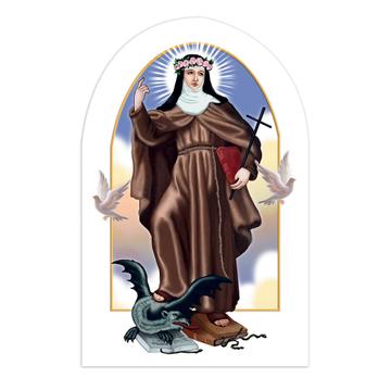 Saint Rose Of Viterbo : Gift Sticker Catholic Church Dragon Dove Cross Christian Holy