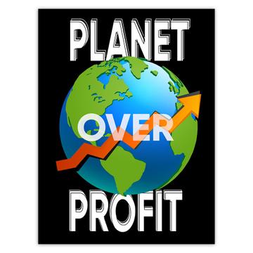 Planet Over Profit : Gift Sticker Save The Earth Climate Friendly Go Green Love Plants