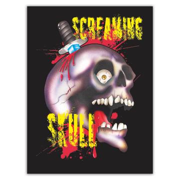 Screaming Skull : Gift Sticker For Halloween Party Holidays Horror Monster Zombie Teens