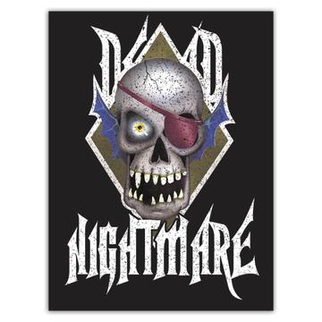 Nightmare Ugly Skull : Gift Sticker Halloween Mask Horror Movie Monster Zombie Teens
