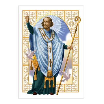 Saint Januarius : Gift Sticker San Gennaro Catholic Church Christian Religion Staff