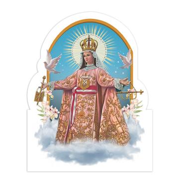 Our Lady Of Mercy : Gift Sticker Mercedes Catholic Church Saint Christian Doves Flower