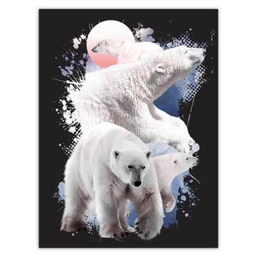 Polar Bears : Gift Sticker Wildlife Wild Animal Winter Bear Photography Cute Wall Poster