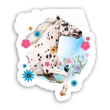 Dalmatian Horse Flowers : Gift Sticker Photo Art Print Whimsical Animal Nature Home Poster