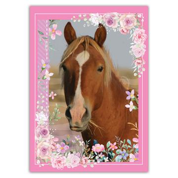 Sweet Horse Photo : Gift Sticker Floral Frame For Dairy Notebook Cover Animal Lover Teenager