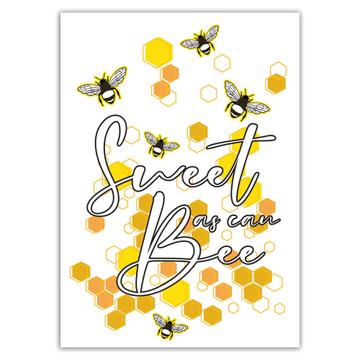 Bees Honeycombs : Gift Sticker Cute Art Sweet Friend Her Mother Summer Time Kid Child Humor