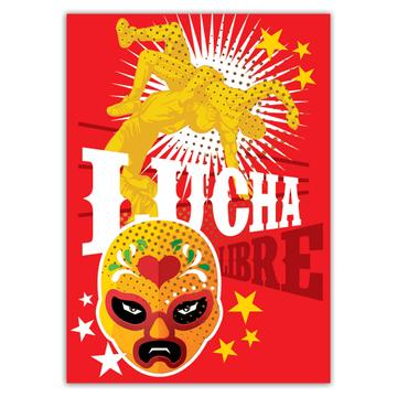 Lucha Libre Fighters : Gift Sticker Mexican Sport Mexico Luchador Wrestling Martial Arts Print