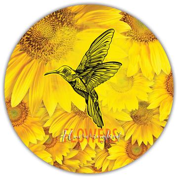 Vintage Hummingbird Flowers : Gift Sticker Art Design For Her Woman Friend Mother Birthday