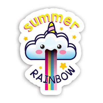 Summer Rainbow : Gift Sticker Cute Art Print Unicorn Trendy Fashion Funny Kids Child Girlish