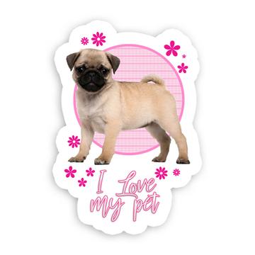 For Pug Dog Lover Owner : Gift Sticker Dogs Animal Pet Cute Art Birthday Decor Puppy Girl
