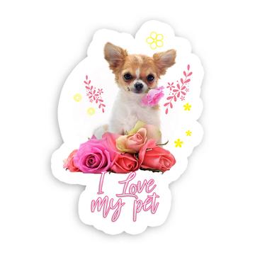 For Chihuahua Dog Lover Owner : Gift Sticker Dogs Animal Pet Photo Art Birthday Decor Cute